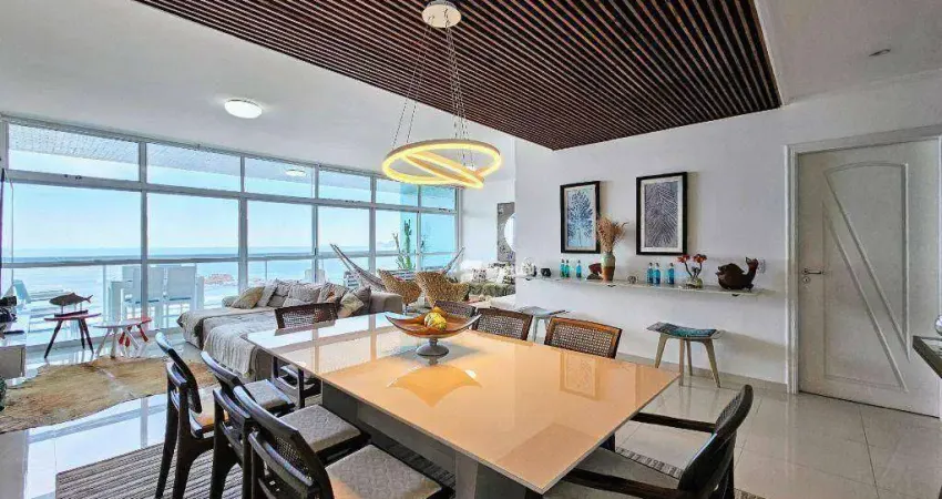 Apê frente mar com 3 quartos à venda, 200 m² por r$ 1.800.000 - pitangueiras - guarujá/sp