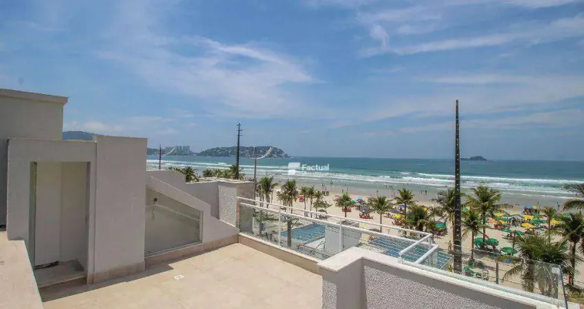 Cobertura duplex de frente ao mar na praia da enseada em guarujá, região da brunella.