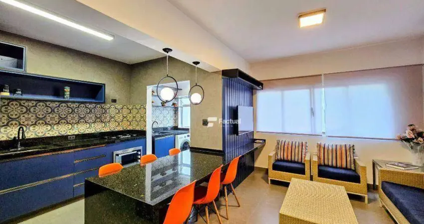 Apê 2 suítes reformado à venda, 65 m² por r$ 590.000 - tombo - guarujá/sp