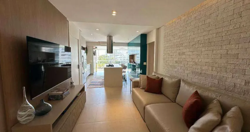 Apartamento com 3 dormitórios para alugar, 138 m² por r$ 4.850,00/dia - riviera de são lourenço - bertioga/sp