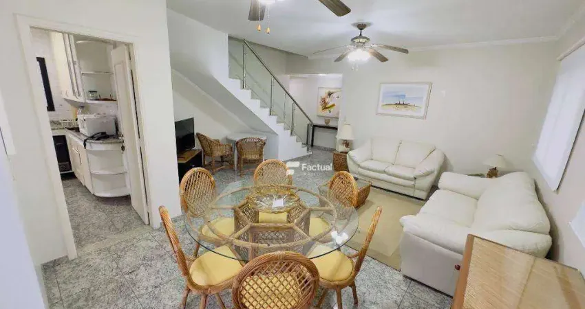 Apartamento Duplex à venda com ampla área de lazer localizado na Região da Brunella na Praia da Enseada no Guarujá.