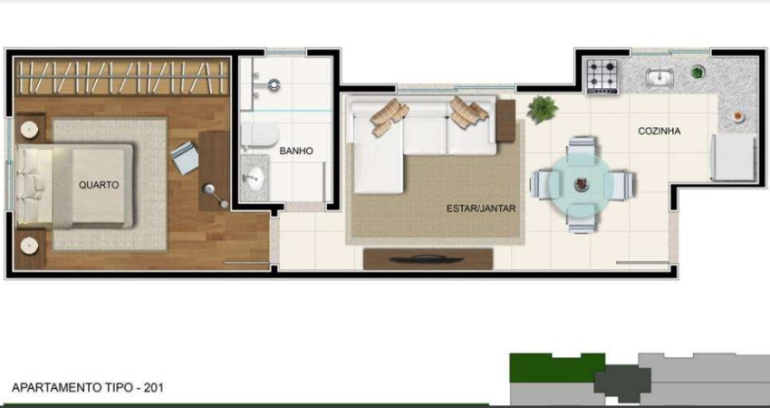 Apartamento para Venda em Belo Horizonte, Sagrada Família, 1 dormitório, 1 banheiro, 1 vaga
