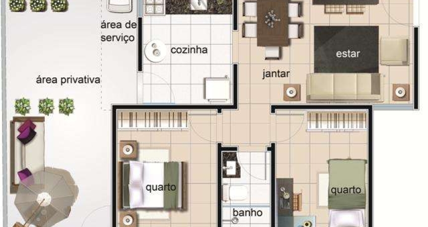 Cobertura para Venda em Belo Horizonte, Santa Mônica, 2 dormitórios, 1 banheiro, 1 vaga
