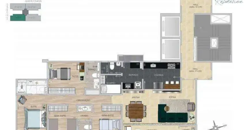 Apartamento para Venda em Belo Horizonte, Santa Efigênia, 4 dormitórios, 2 suítes, 4 banheiros, 4 vagas