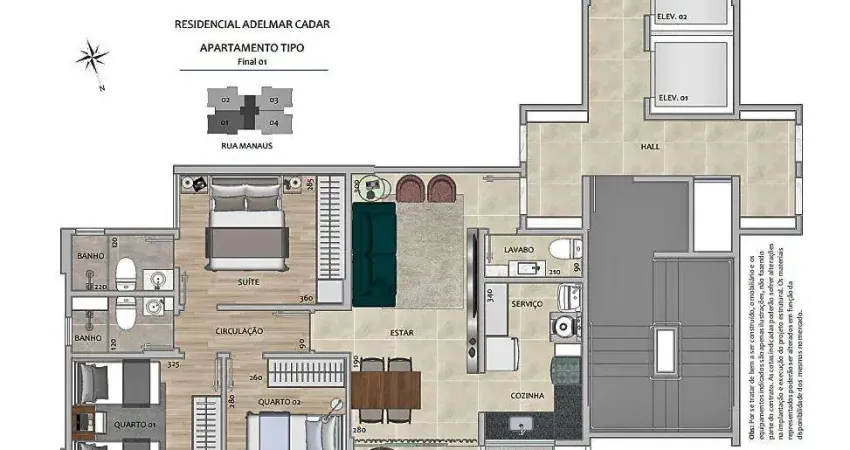 Apartamento para Venda em Belo Horizonte, São Lucas, 3 dormitórios, 1 suíte, 2 banheiros, 2 vagas