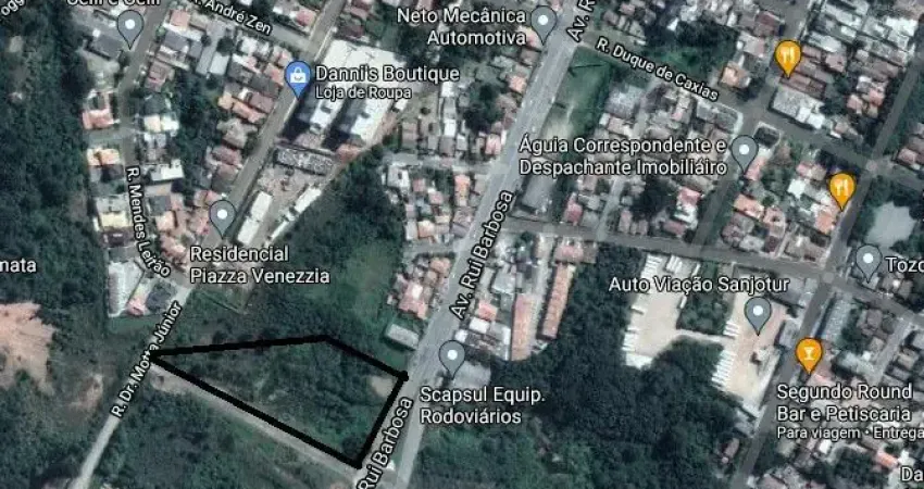Terreno 12.100m2 frente para Rui Barbosa, Jardim Aristocrata, São José dos Pinhais