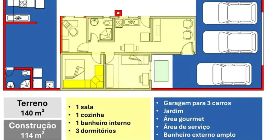 Casa à venda com 3 quartos em parque novo mundo, são carlos - sp