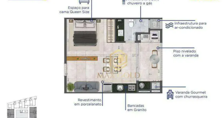 Apartamento com 1 dormitório à venda, 35 m² por R$ 259.873,00 - Saco da Ribeira - Ubatuba/SP