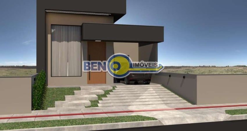 Casa Térrea com Pé direito Duplo, 99,64mt , 3 dormitórios, Suíte, Churrasqueira, Vaga para 2 Carros