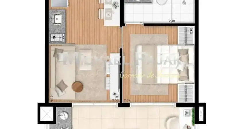 Studio tipo para venda com 1 quarto - michael pajak (11) 99996 - 4550