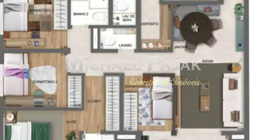 Apartamento tipo para venda com 3 quartos, sendo 1 suíte - michael pajak (11) 99996-4550