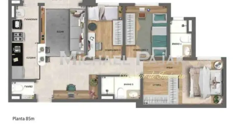 Apartamento tipo para venda com 3 quartos, sendo 1 suíte - michael pajak (11) 99996-4550