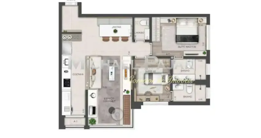 Apartamento tipo para venda com 2 dorms, sendo 2 suítes - michael pajak (11) 99996-4550