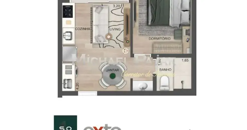 Apartamento tipo para venda com 1 dorm - michael pajak (11) 99996-4550