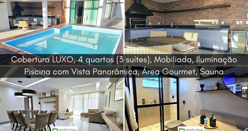 Cobertura Luxo 4 quartos (3 suítes) no Jardim Guanabara Ilha do Governador 400m², Varanda com Piscina, Sauna e Área gourmet completa com churrasqueira