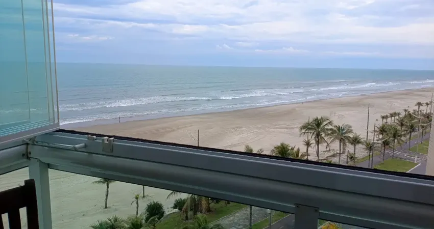 Apartamento um dormitório sacada vista linda do mar balneário florida praia grande sp