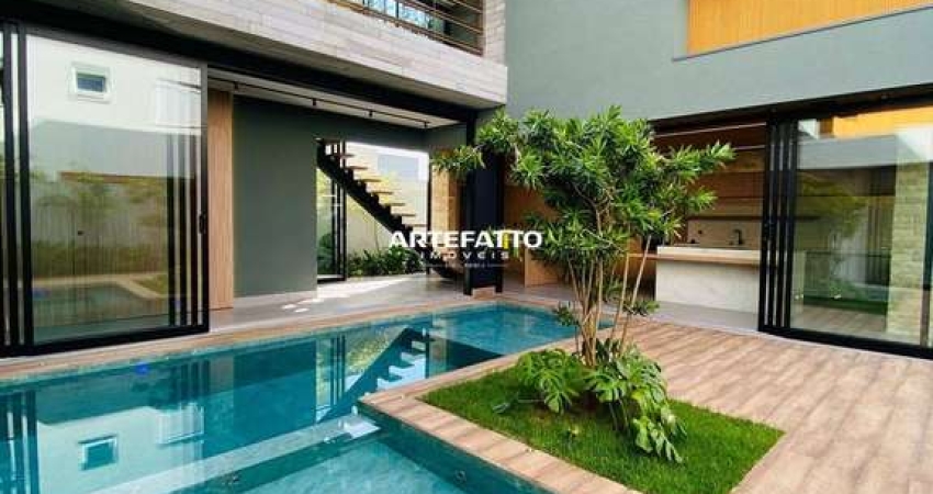 Casa de condomínio, no Residencial Olivito, em Franca, com 4 suítes.
