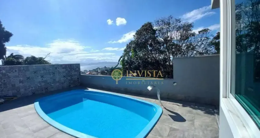 Terraço com vista mar, piscina e espaço gourmet, 4 suítes e 6 vagas para locação no centro de florianópolis.