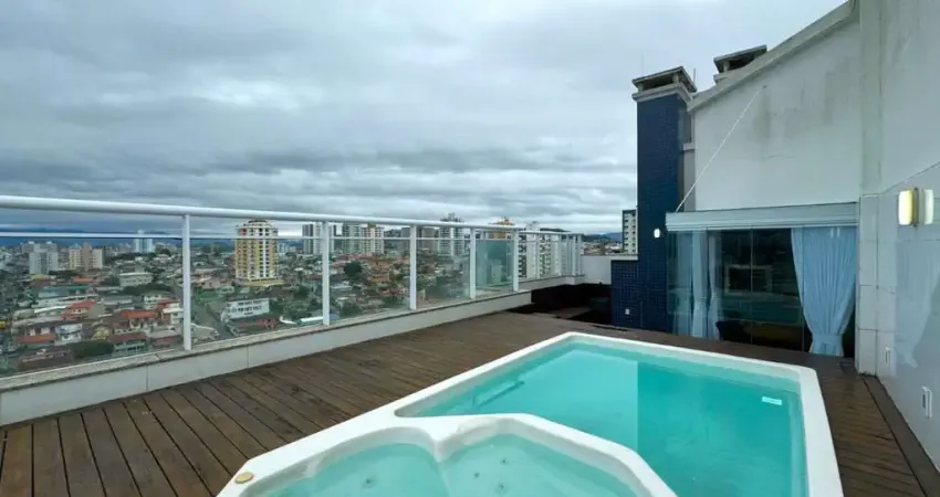 Terraço privativo com vista mar, piscina e ofurô, área gourmet, 3 quartos e 3 vagas à venda em barreiros.
