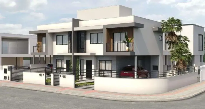 Sobrados com 3 quartos, churrasqueira e 1 vaga à venda em forquilhas.