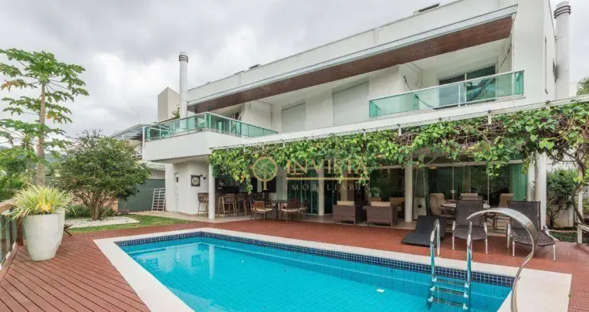 À venda | 540 m², alto padrão, condomínio fechado, 5 quartos, piscina e hidromassagem - santa mônica, em florianópolis.