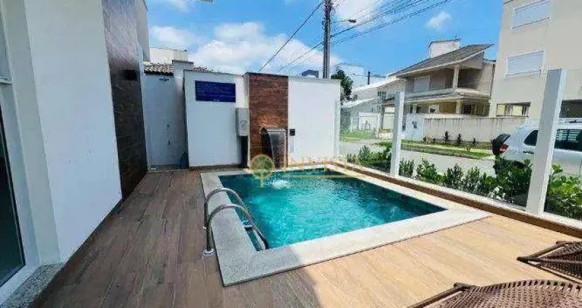 À venda | 65 m², mobiliado, 2 quartos, sacada com churrasqueira e 1 vaga de garagem - praia de palmas.