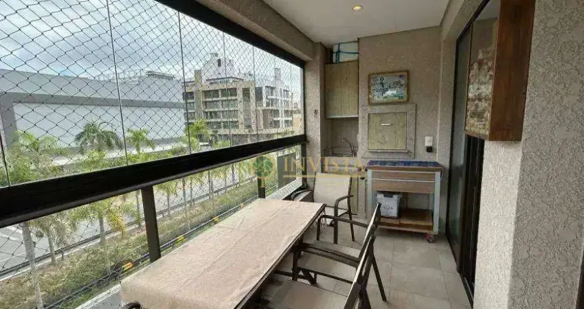 À venda na praia de jurerê! semi mobiliado, 2 quartos, sacada com churrasqueira e 1 vaga de garagem.