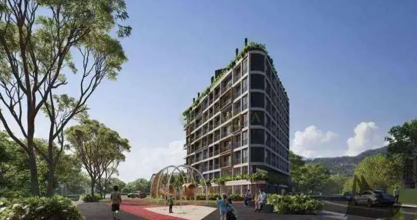 À venda | apartamento studio com 30 m² e sacada - jurerê, em florianópolis.