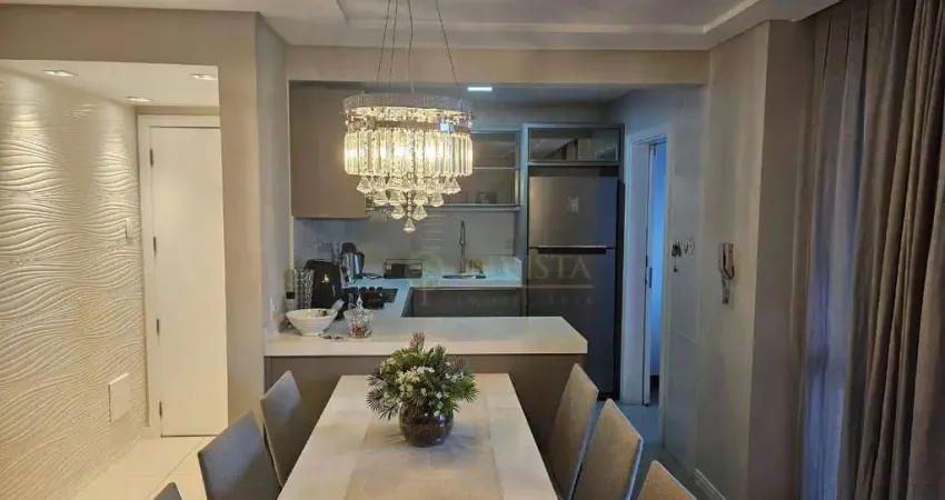 À venda | 98 m², Mobiliado, Sacada com Churrasqueira, 2 quartos e 1 vaga de garagem - Palhoça/SC.