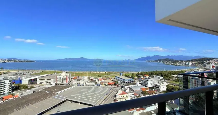 À venda | 77 m², sacada com churrasqueira, vista mar panorâmica, 2 quartos e 2 vagas - kobrasol, são josé/sc.