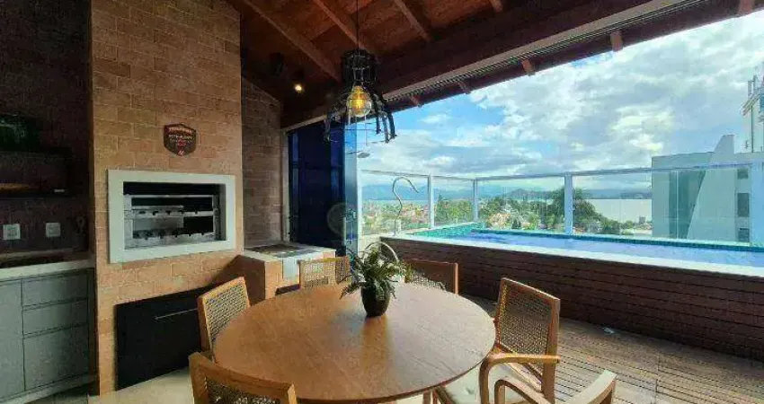 Locação | casa com 3 quartos, 232 m², varanda gourmet, vista mar, mobiliado e 2 vagas - abraão, em florianópolis.