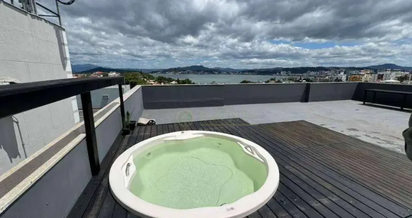 Cobertura com 3 quartos à venda em florianópolis, terraço com vista mar e 2 vagas - bairro abraão.