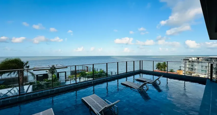 Cobertura duplex, pe na areia, frente mar, bessa - joão pessoa/pb