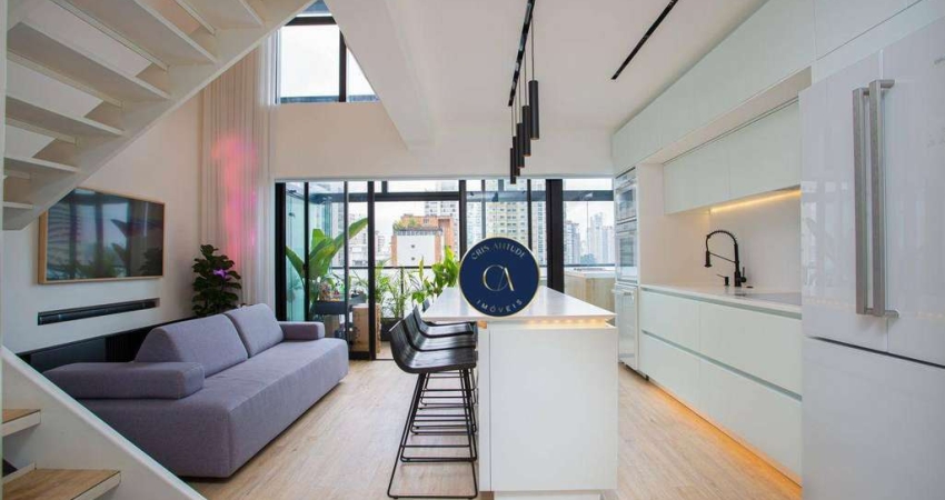 Apartamento Duplex com 1 dormitório à venda, 67 m² - Campo Belo - São Paulo/SP
