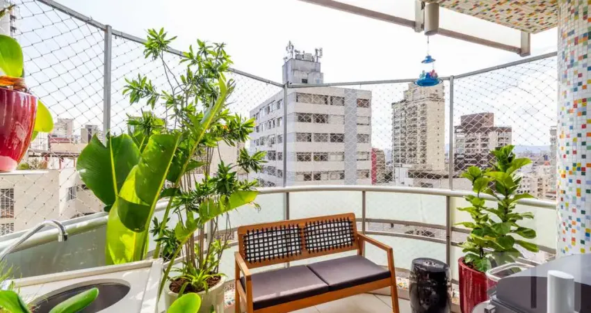 Sinta-se numa casa em higienópolis! duplex charmoso com varanda, 3 suítes e prédio com piscina