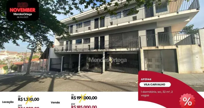 Apartamento com 1 dormitório, 32 m² - venda por r$ 199.000,00 ou aluguel por r$ 1.270,00/mês - vila carvalho - sorocaba/sp