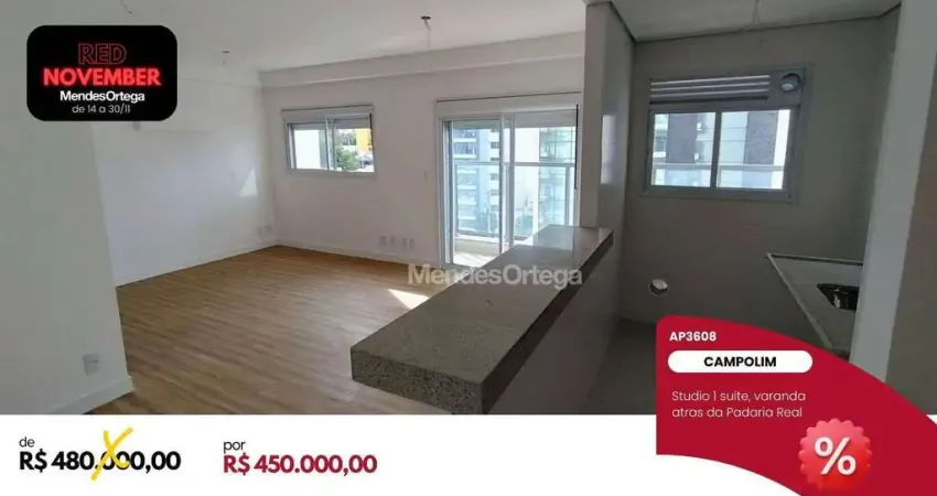 Apartamento com 1 dormitório à venda, 37 m² por r$ 450.000,00 - parque campolim - sorocaba/sp