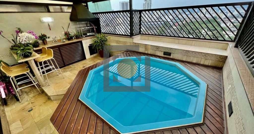 Cobertura luxuosa à venda em Santos-SP, Embaré: 3 quartos, 2 suítes, 2 salas, 3 banheiros, 2 vagas, 154m²
