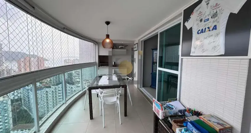 Apartamento de luxo na ponta da praia - santos-sp  3 quartos, 2 suítes, 1 sala, 3 banheiros, 2 vagas, 165m²