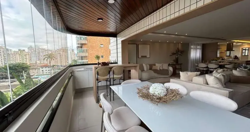 Apartamento de 4 suítes com varanda gourmet, piscina e frente em Boqueirão, Santos – venda