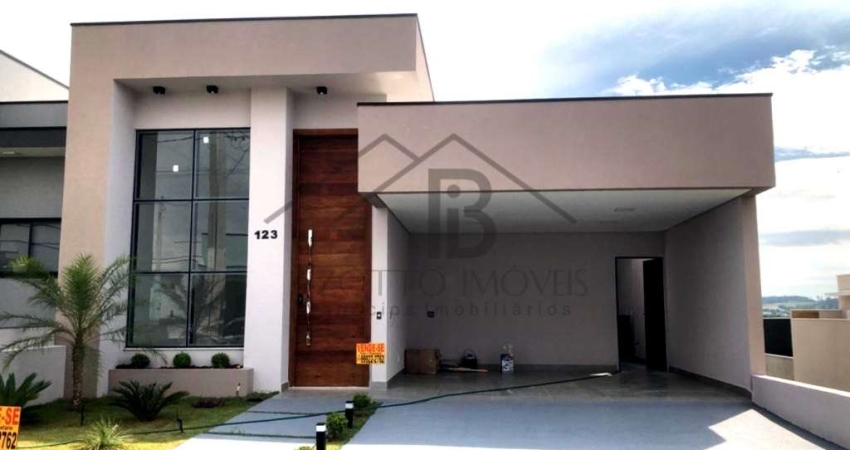 VENDE-SE BELÍSSIMA CASA NO CONDOMÍNIO JARDIM PIEMONTE COM 198 m2 DE ÁREA CONSTRUÍDA EM UM LOTE DE 300 m2