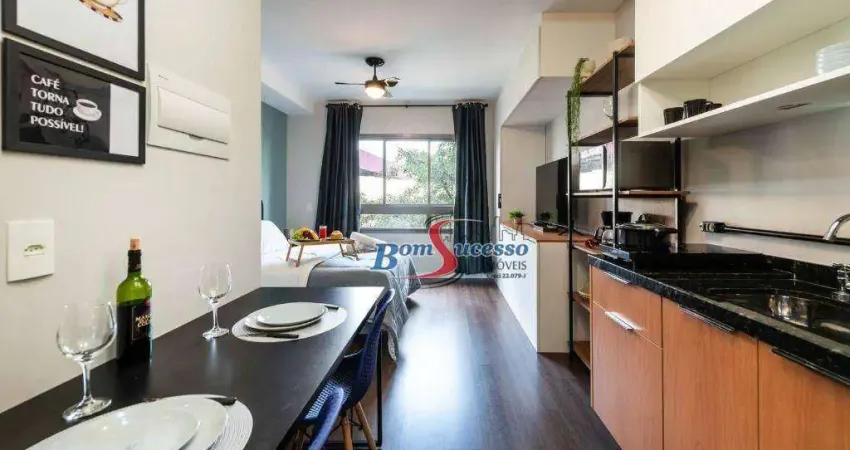 Studio com 1 dormitório, 31 m² - venda por r$ 449.000,00 ou aluguel por r$ 3.500,00/mês - tatuapé - são paulo/sp
