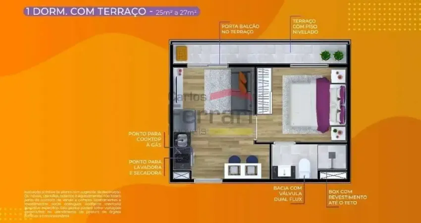 Apartamento venda Santa Cecilia, 26 metros, próximo metrô