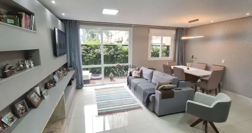 Vende apartamento garden de 3 dormitórios transformado em 2 com living estendido decorado e mobiliado