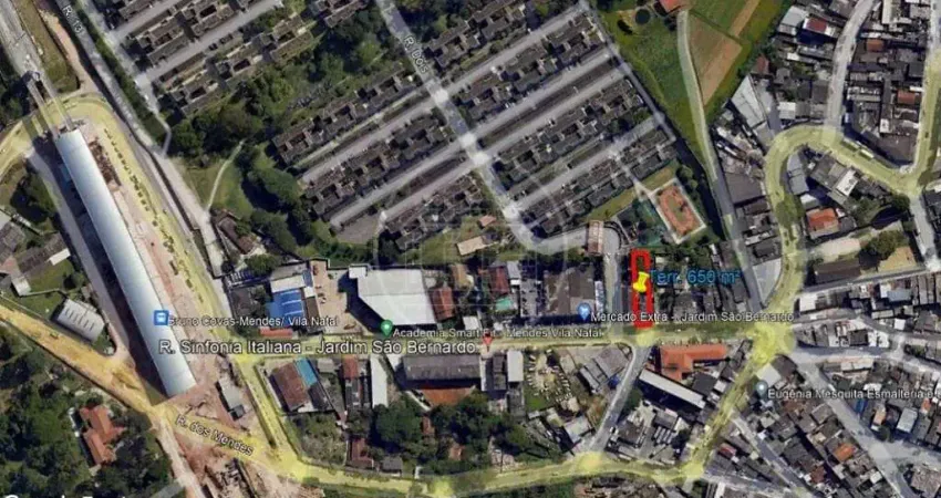 Terreno comercial a venda com 650 m² ao lado da estação CPTM Mendes/Vila Natal