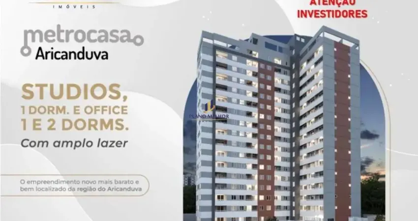 Apartamento à Venda Próximo ao Shopping Aricanduva com 1 e 2 Dormitórios, Sala 2 Ambientes com Sacada com 28,21M² à 36,31M² - Venha Escolher o Seu!  - AP1763