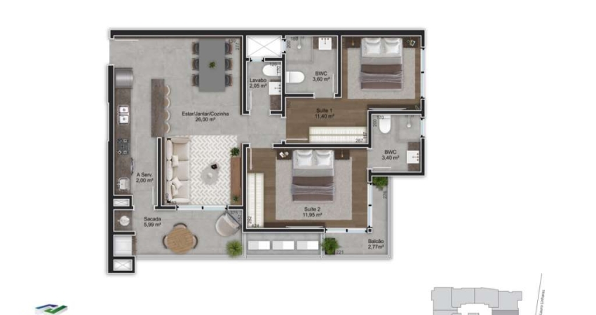 Apartamento com 2 quartos à venda na Rua Lauro Linhares, 1815, Trindade, Florianópolis
