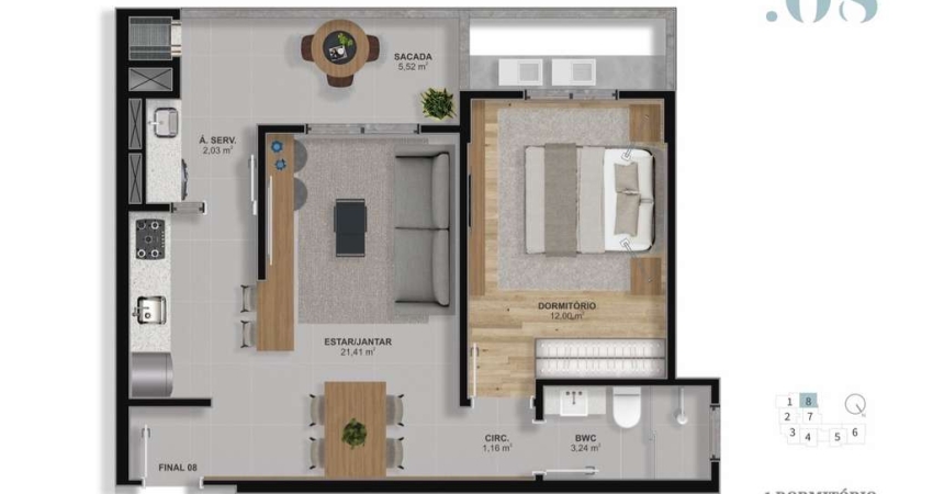 Apartamento com 1 quarto à venda na Rua Xangrilá, 212, Barreiros, São José