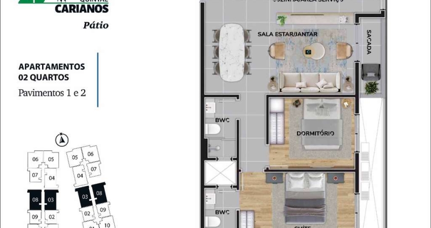 Apartamento com 2 quartos à venda na Avenida Deputado Diomício Freitas, 95, Carianos, Florianópolis