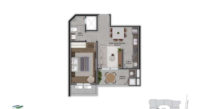 Apartamento com 1 quarto à venda na Rua Lauro Linhares, 1815, Trindade, Florianópolis